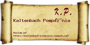Kaltenbach Pompónia névjegykártya